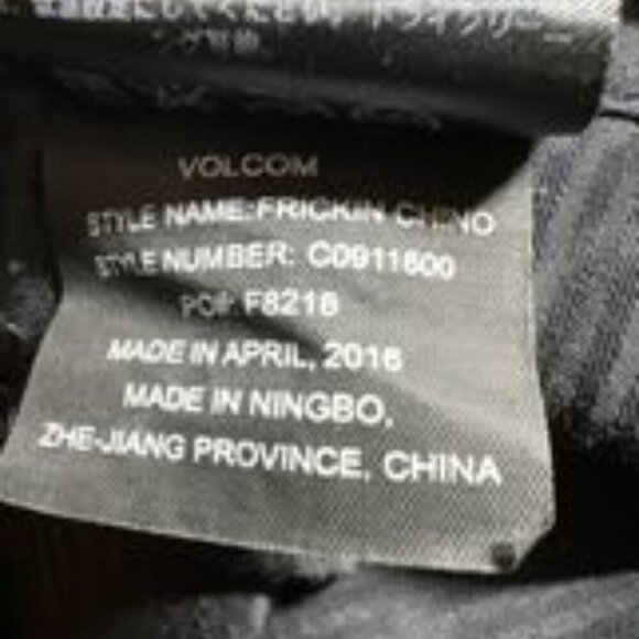 Volcom Frickin Chino Shorts Men's 28 Blue Dark Wash 9" Inseam Flat Casual Skate - Picture 4 of 5